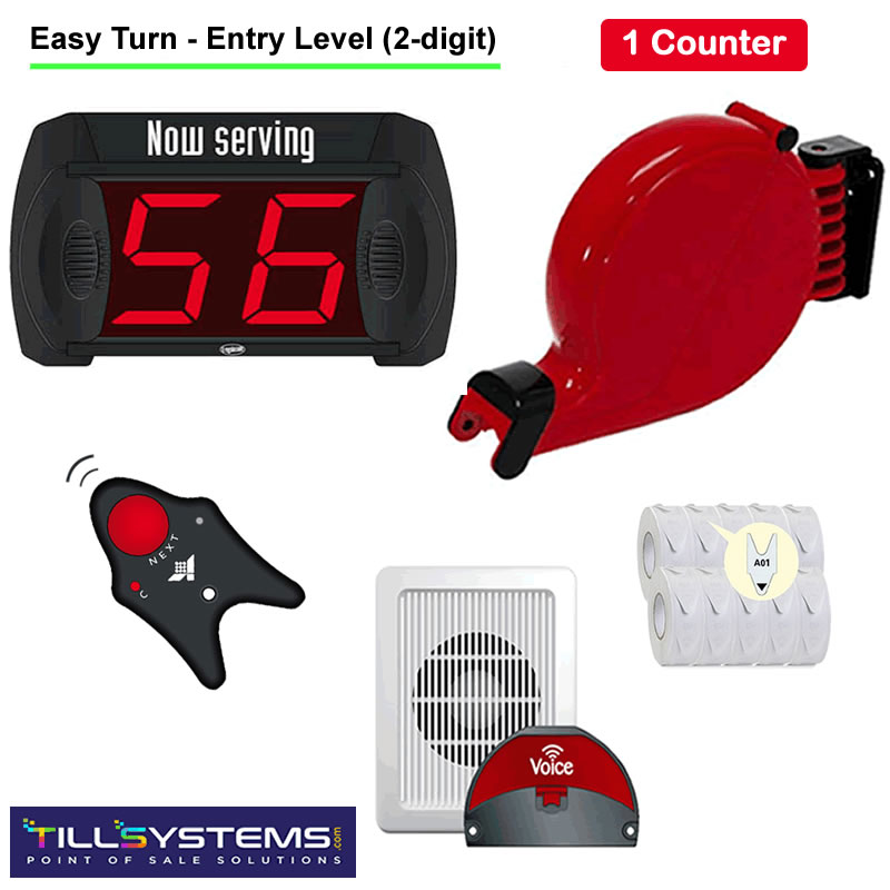 EasyTurn QMS Kit (1 Counter, 2-digit Tickets)