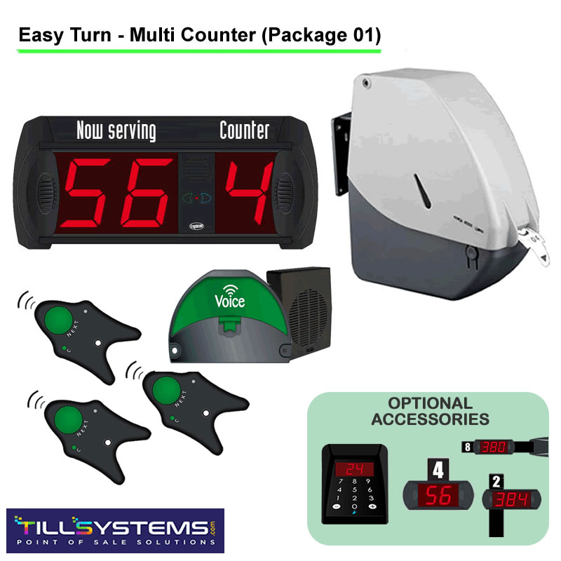 EasyTurn QMS Kit (2-digit Tickets, Upto 9 Desks)