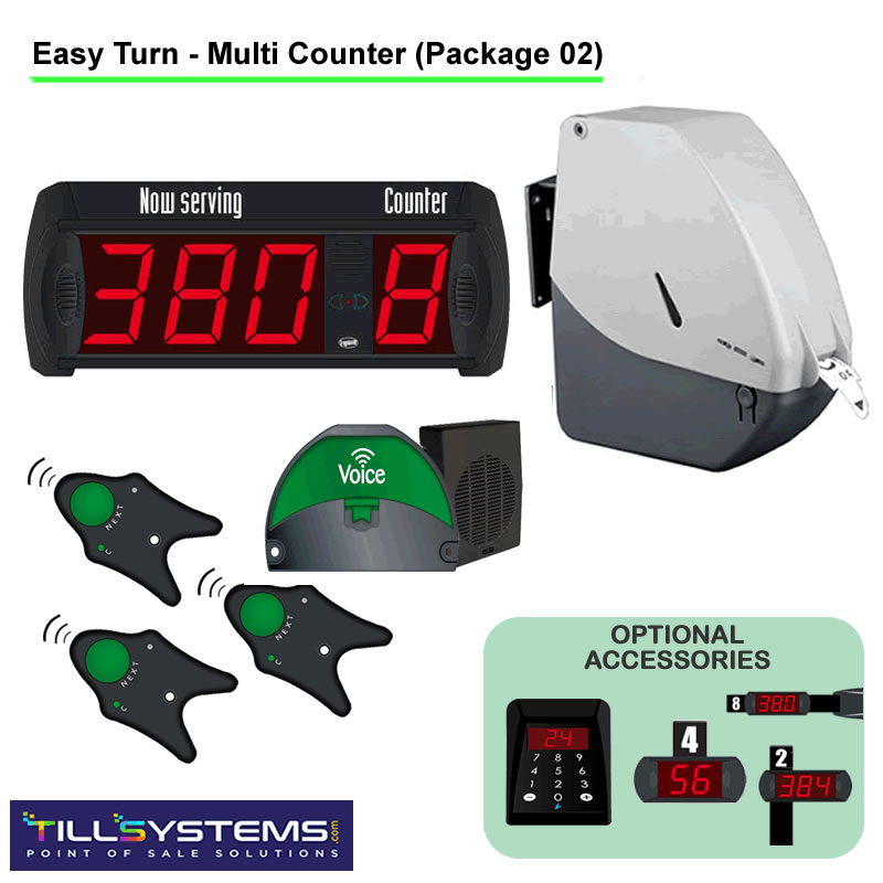 EasyTurn QMS Kit (3-digit Tickets, Upto 9 Desks)