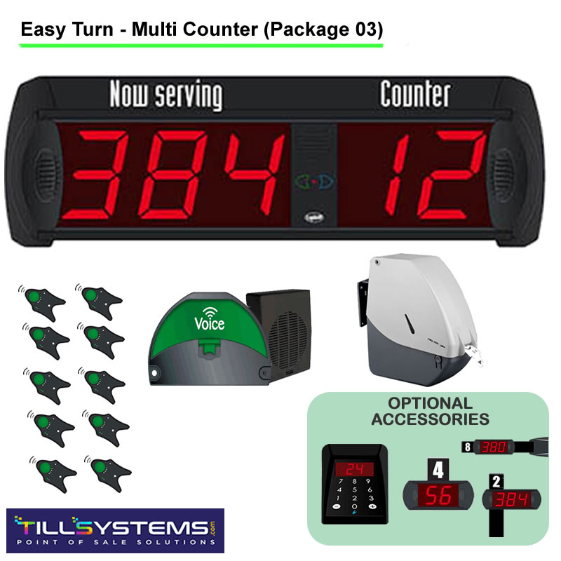 EasyTurn QMS Kit (3-digit Tickets, Upto 15 Desks)